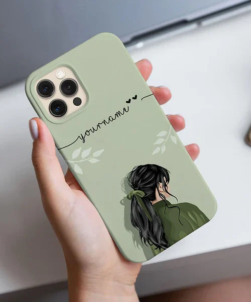 Green Girl with Leaves Illustration Name Cover