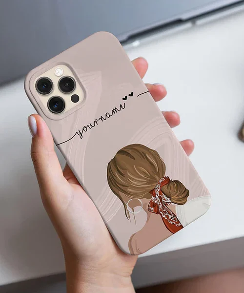 Pink Girl with Abstract Design Illustration Name Cover