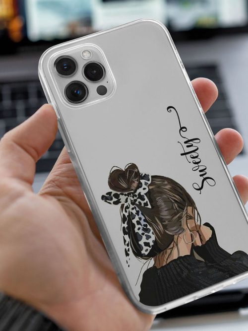 Transparent Silicone case with Name printed girl