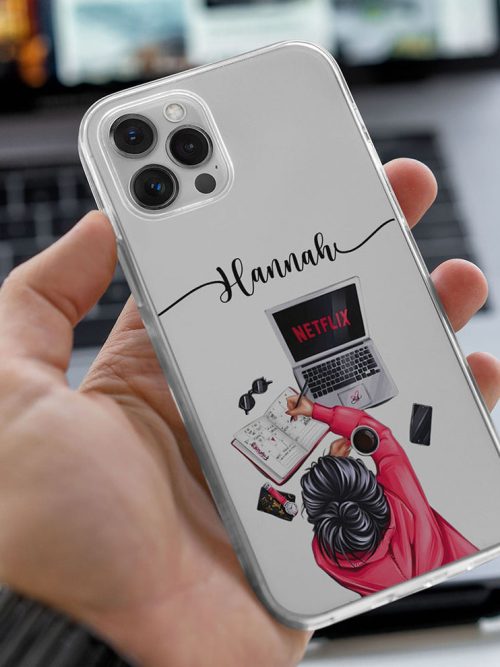 Girl Chilling Transparent Silicone case