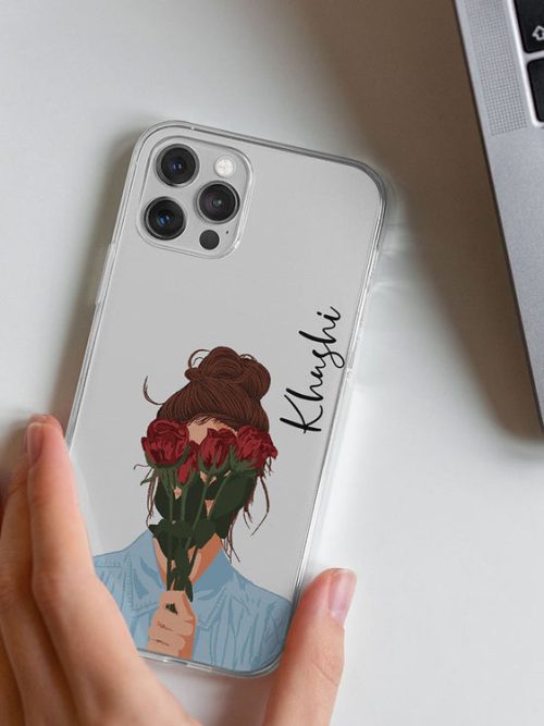 Flower-Flies transparent silicone case with name
