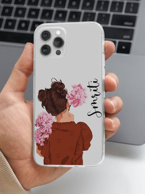 Flowerets transparent silicone case with name