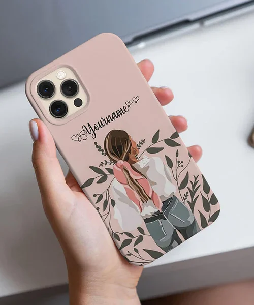 Brown Girl with Leaves Illustration Name Cover