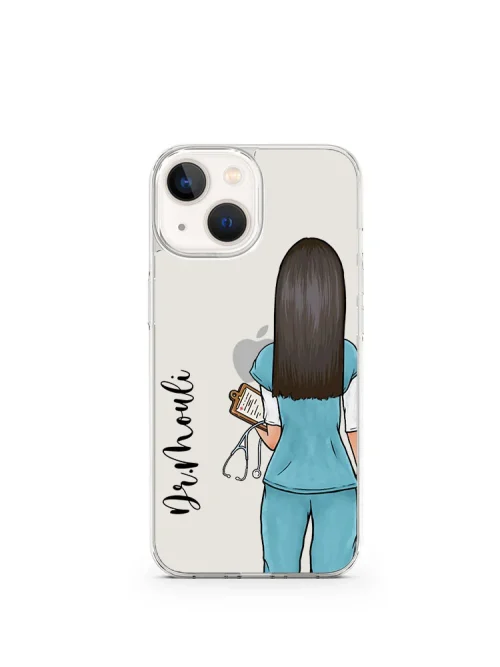 Transparent Silicone case with Name printed Doctor girl