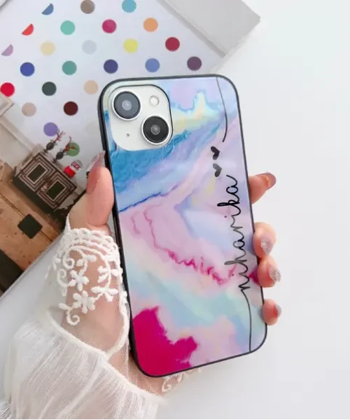 Pastel Marble Customized Glass Case