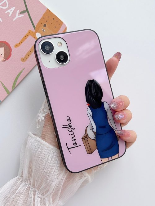 Air Crew Girl Glass Case With Customised Name