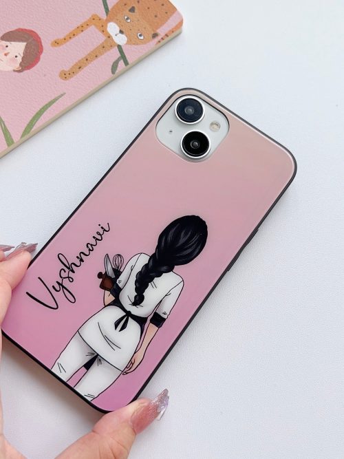 Chef Girl Glass Case With Customised Name