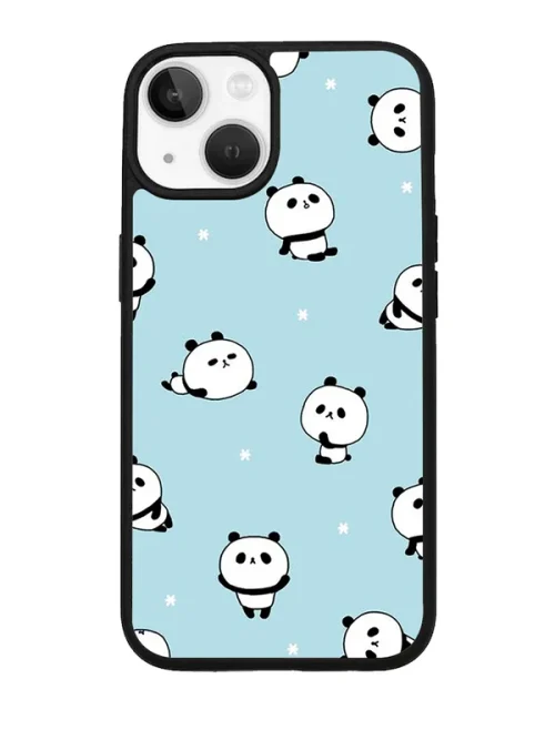 Cute Panda Blue Glass Case Cover