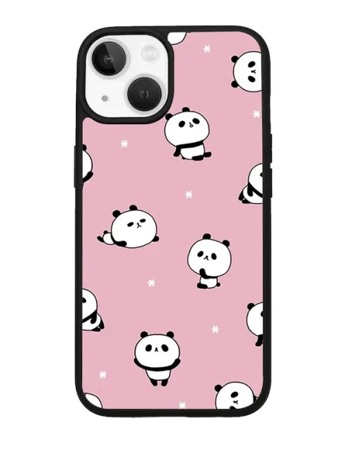 Cute Panda Pink Glass Case Cover