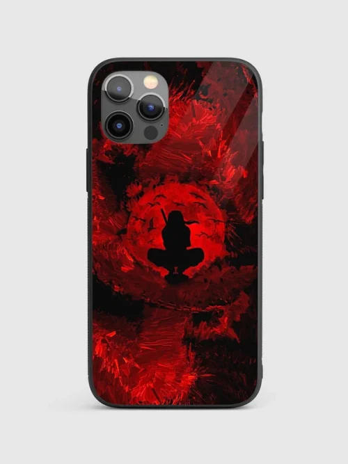 Itachi Red Moon Glass Case