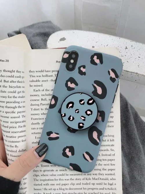 Leopard Design Slim Phone Case Cover With Holder