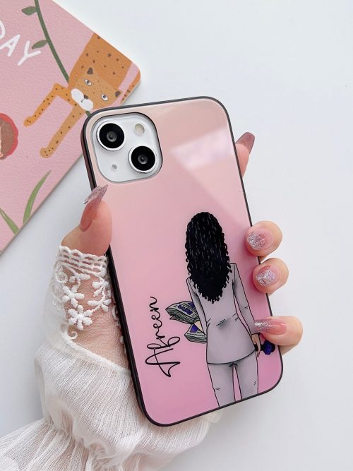 Media Girl Glass Case With Customised Name