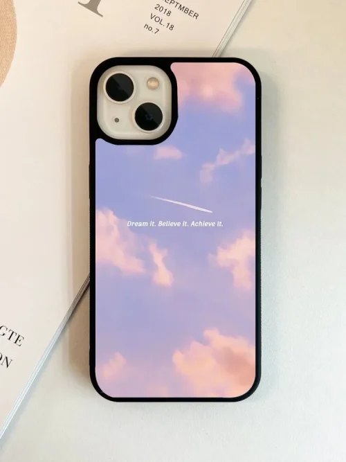 Aesthetic Clouds- Dream it, Believe it Glass Case