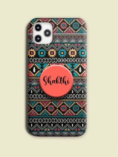 Multicolor Textured Phone Case Cover With Holder