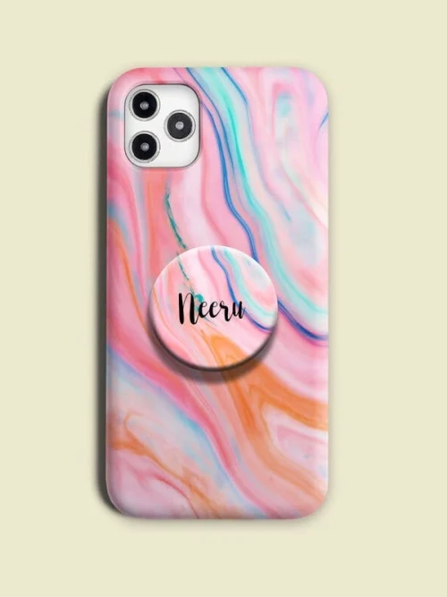 Fluid Marble Textured Phone Case Cover With Holder