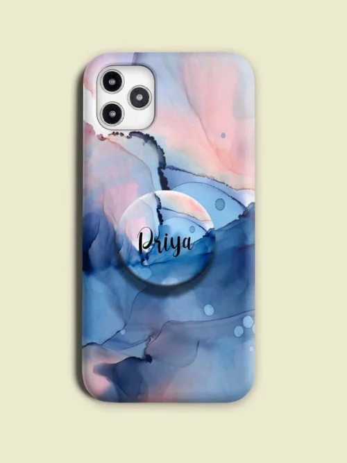 Marble Textured Phone Case Cover With Holder