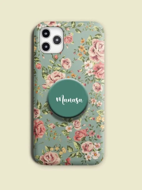 Floral Design Phone Case Cover With Holder