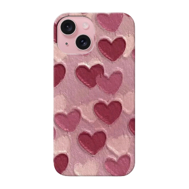 Oil Painted Hearts Pattern Aesthetic Phone Case