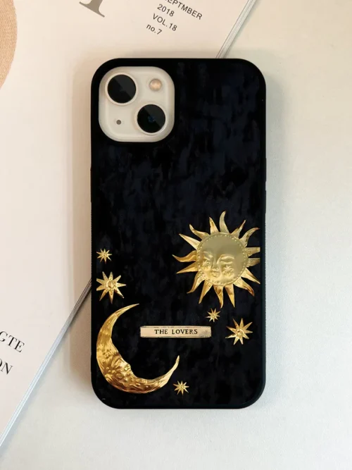 Golden Celestial Charm Glass Case