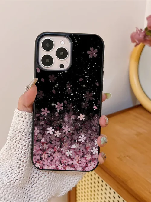 Small Starry Flowers Glass Case