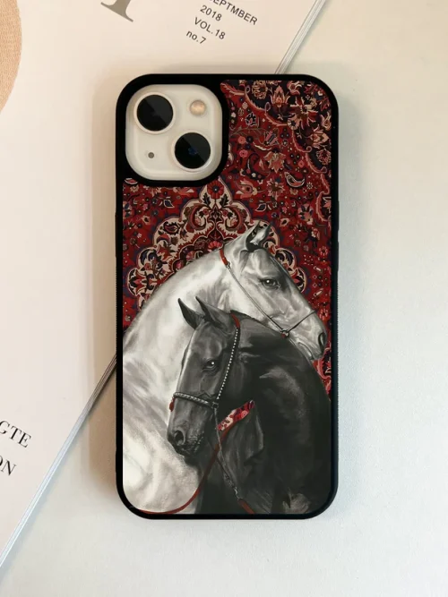 Regal Stallion Tapestry Glass Case