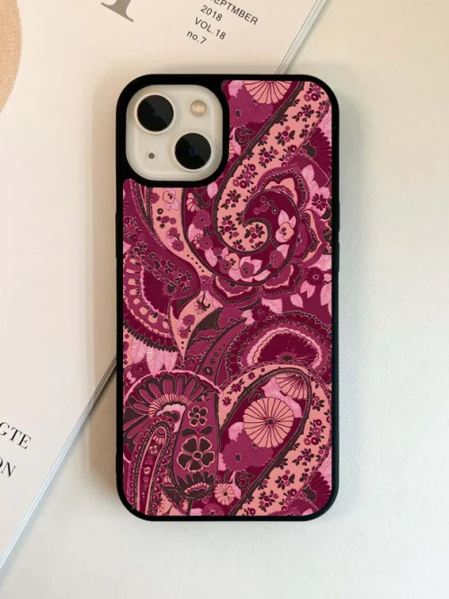 Crimson Paisley Garden Glass Case