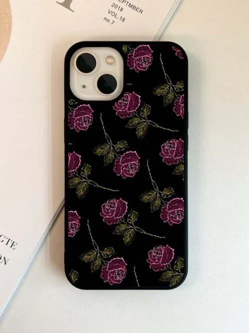 Crimson Rose Elegance Glass Case