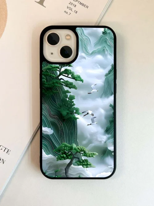 Emerald Crane Ascent Glass Case