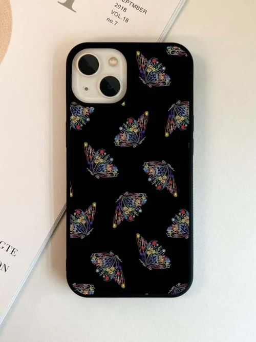 Floral Butterfly Whimsy Glass Case