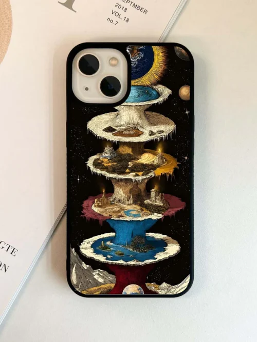 Cosmic Layered Realms Glass Case