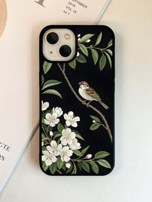 Creative Bird Art Glass Case
