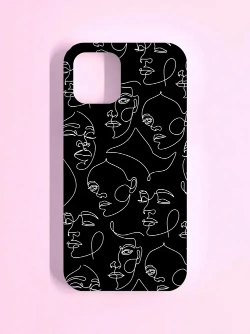 Minimalist Line Art Faces Phone Case – Modern Abstract Aesthetic
