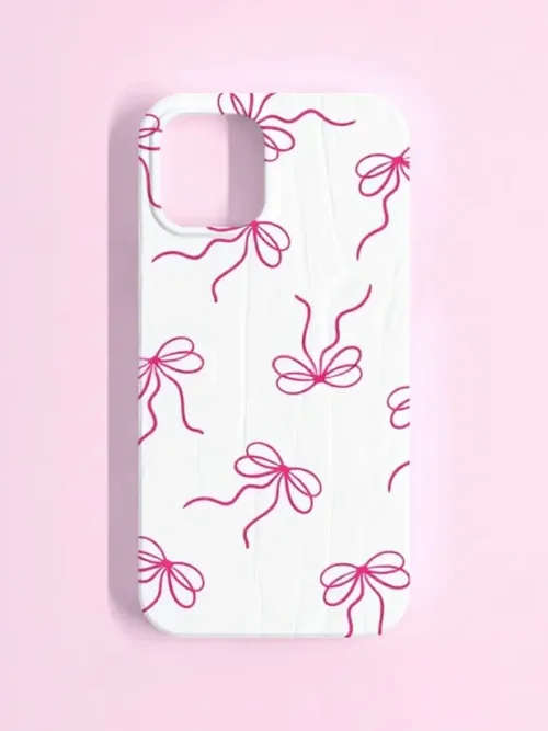 Pink Ribbon Bow Phone Case – Cute Pastel Girly Design
