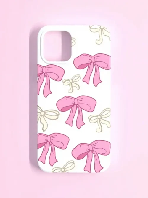 Pink Ribbon Bow Phone Case – Cute Pastel Girly Design