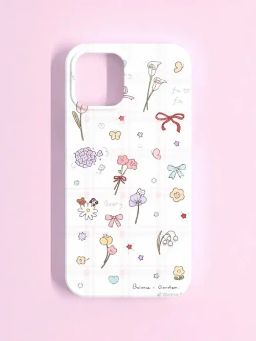 Floral Doodle Pastel Phone Case – Cute Garden Aesthetic