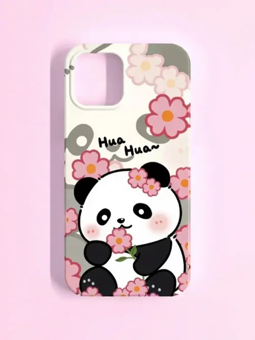 Kawaii Panda Phone Case – Cute Cartoon Panda with Sakura Flowers