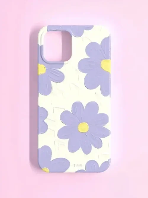 Purple Daisy Floral Phone Case – Aesthetic Pastel Flower Design